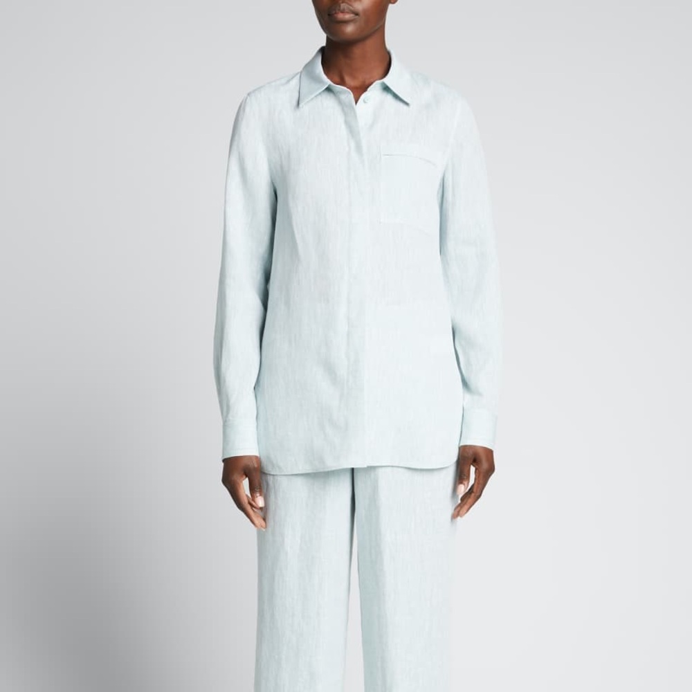 LAFAYETTE 148 Ruxton Illustrious Linen Shirt size Small